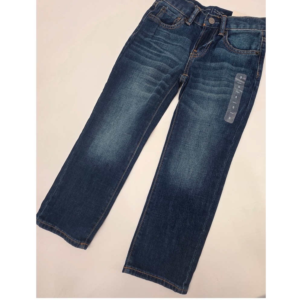 GAP KIDS STRAIGHT STRETCH JEANS SIZE 5 REGULAR BLUE DENIM CLASSIC COMFORT UNISEX